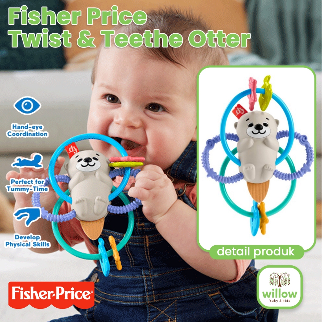 Mainan Gigitan Bayi - Fisher Price Twist & Teethe Otter