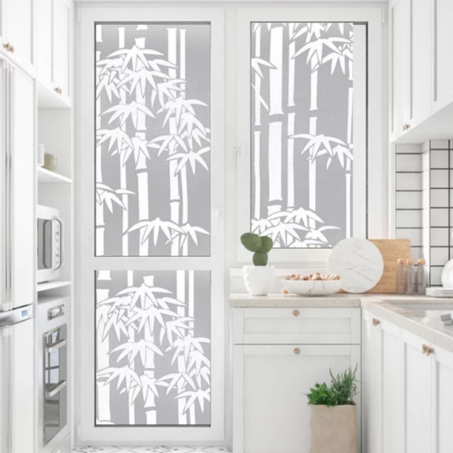 STIKER KACA SANDBLAST/STICKER KACA Sanblast Sandblast Sunblast motif Bambu