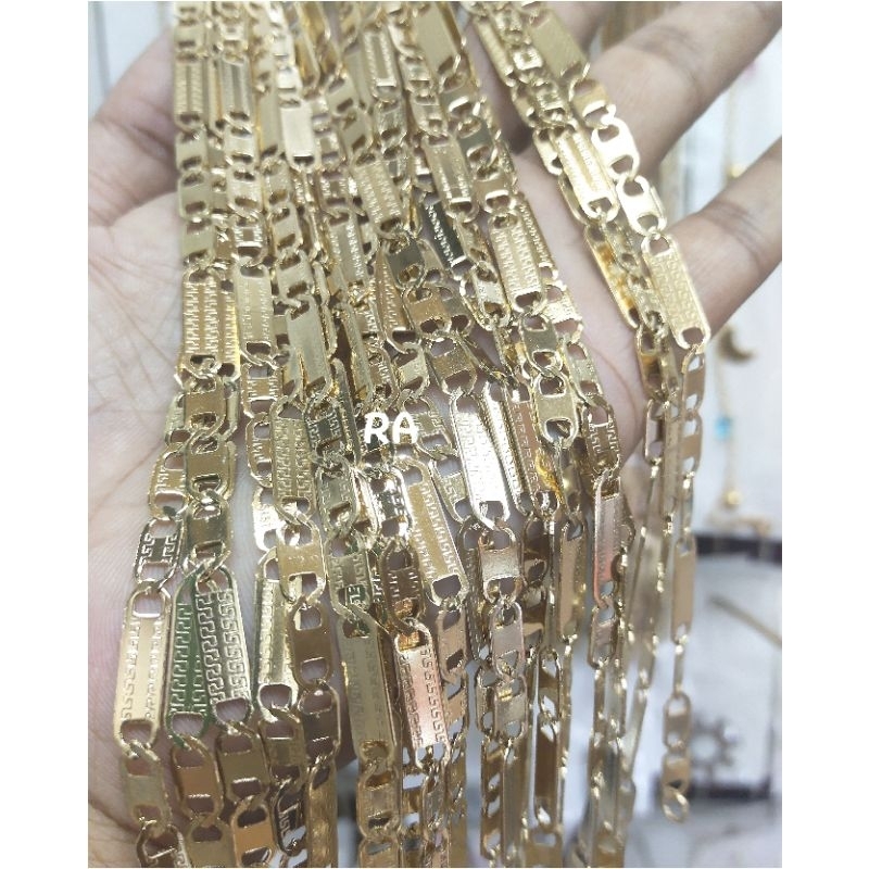 kalung rantai gold silet titanium stainless stell 60 cm