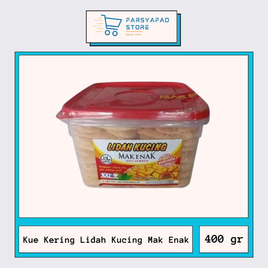 

Kue Kering Lidah Kucing Mak Enak Jember Ukuran 400 gr Kemasan Toples