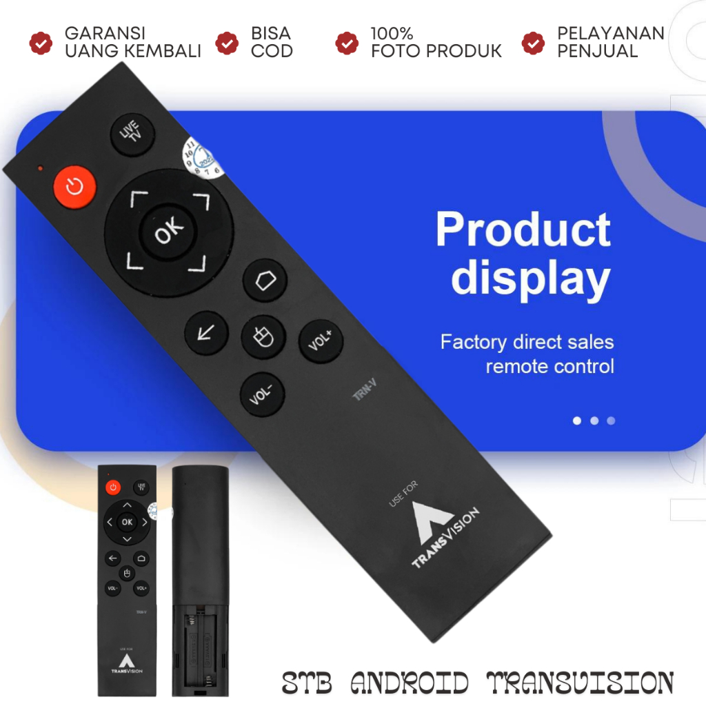 REMOTE TRANVISION XTREAM STB T2 ANDROID 10 DM12