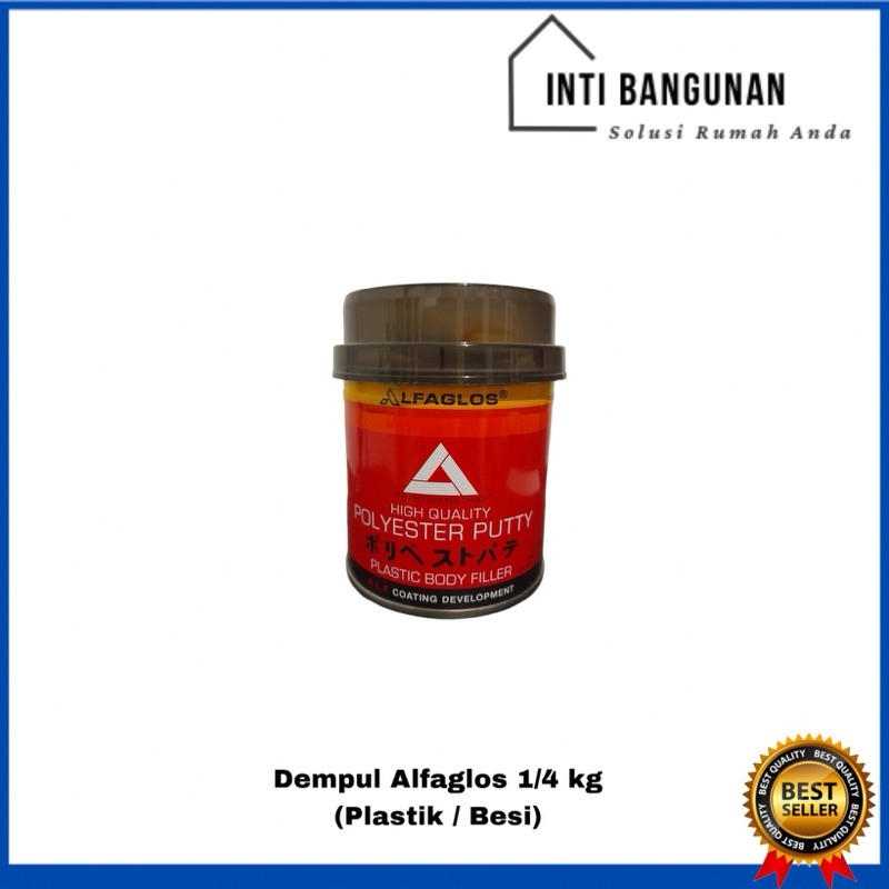 Dempul Besi Alfaglos Alfa 1/4 kg + Hardener Dempul Hijau Cat Besi / Plastik / Motor / Mobil