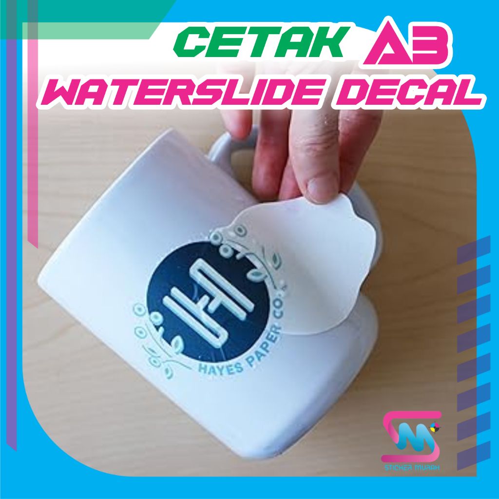 

Stiker Murah Bandung Print Custom Sticker water slide decal A3