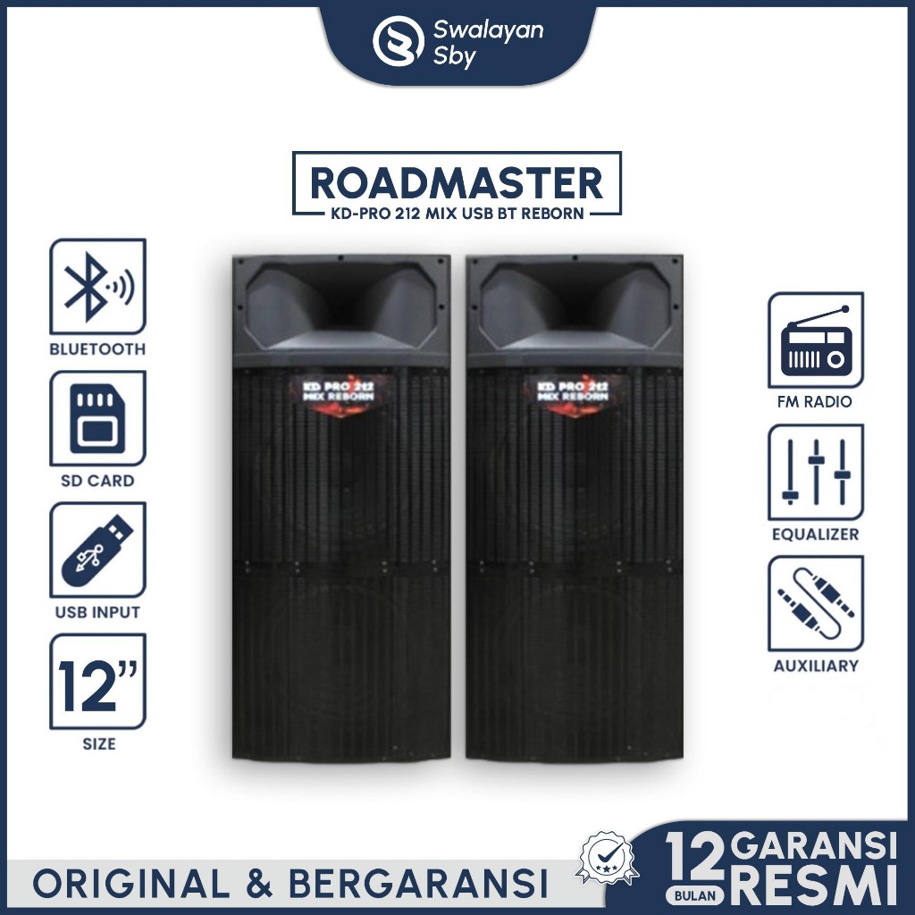 KHUSUS INSTANT SPEAKER ROADMASTER KD PRO 212 REBORN MIX USB SPEAKER BLUETOOTH