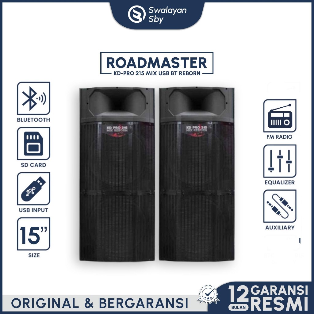 SPEAKER BLUETOOTH ROADMASTER KD PRO 212 REBORN MIX USB GARANSI RESMI