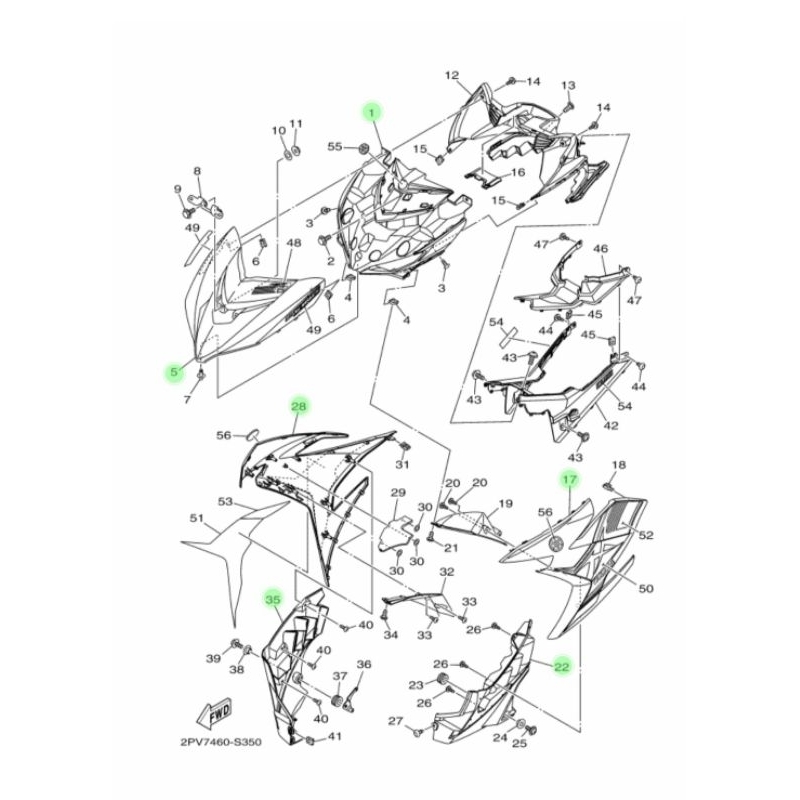 COVER BODY DEPAN YAMAHA MX KING MXKING 150 ORIGINAL