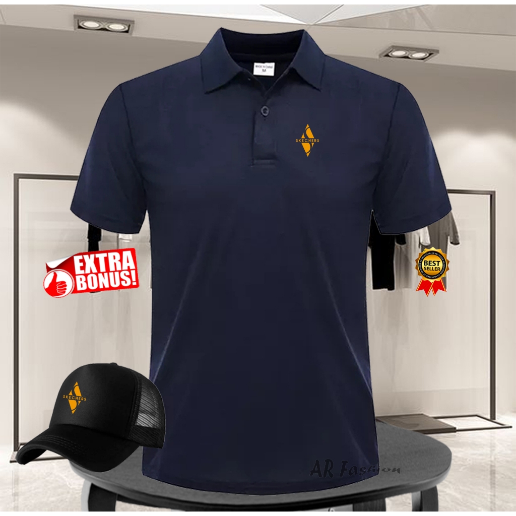 TERKERENKAOS POLO SHIRT PRIA/WANITA KAOS POLO IMPORT POLO SKECHERS TEKS GOLD KAOS POLO ORIGINAL QUAL