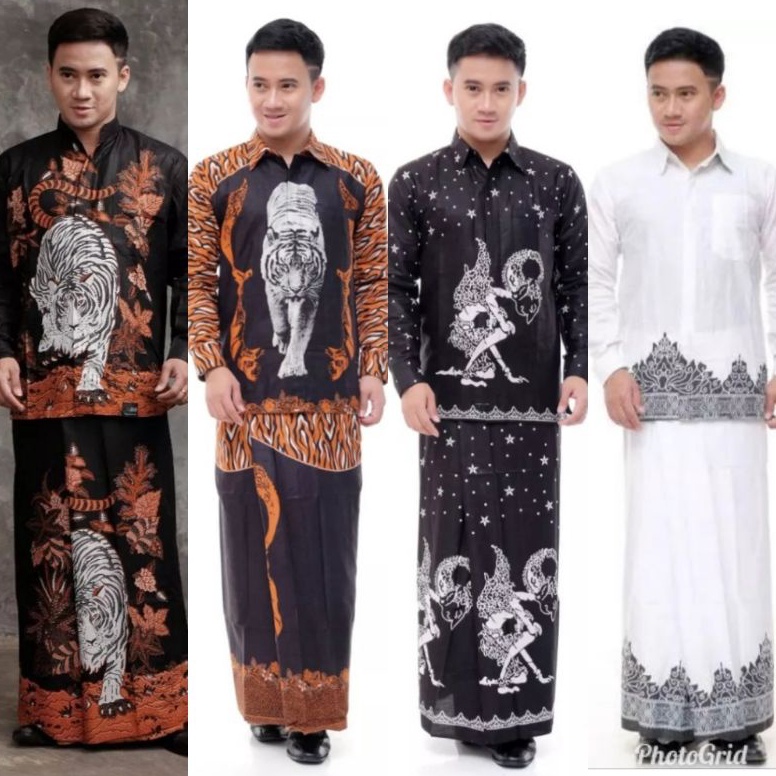 ART T1T Setelan Baju Koko dan Sarung Dewasa Motif Wayang Sedeku Cangkir Kopi Motif Macan Harimau Tum