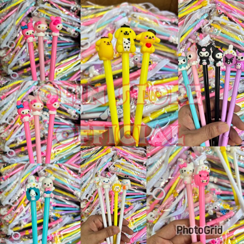 

[PER PACK 20PCS] Pulpen Gel Sanrio karakter Kuromi Cinamorol Melody Pompurin Pochaco Pen Gel Lucu