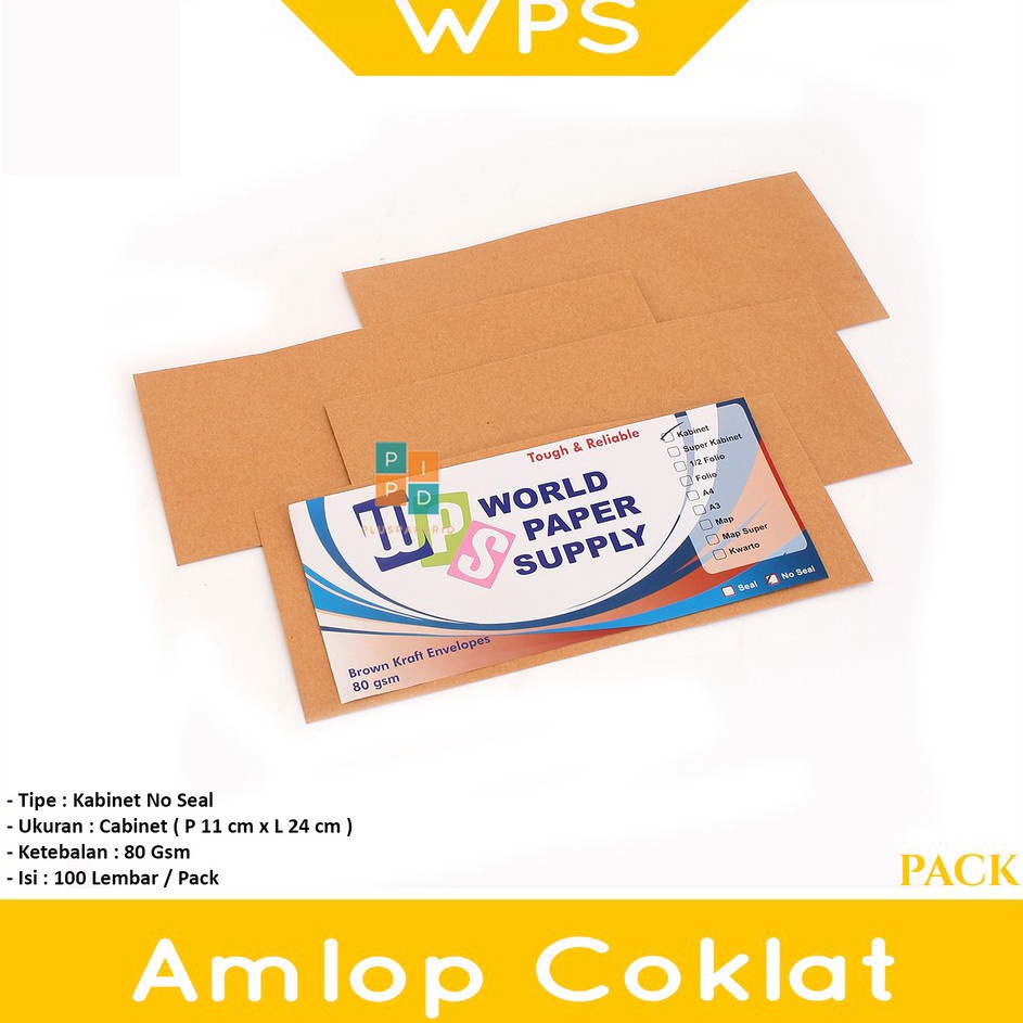 

Penjualan Istimewa WPS Amplop Coklat Kabinet 11 x 24 cm No Seal Pack