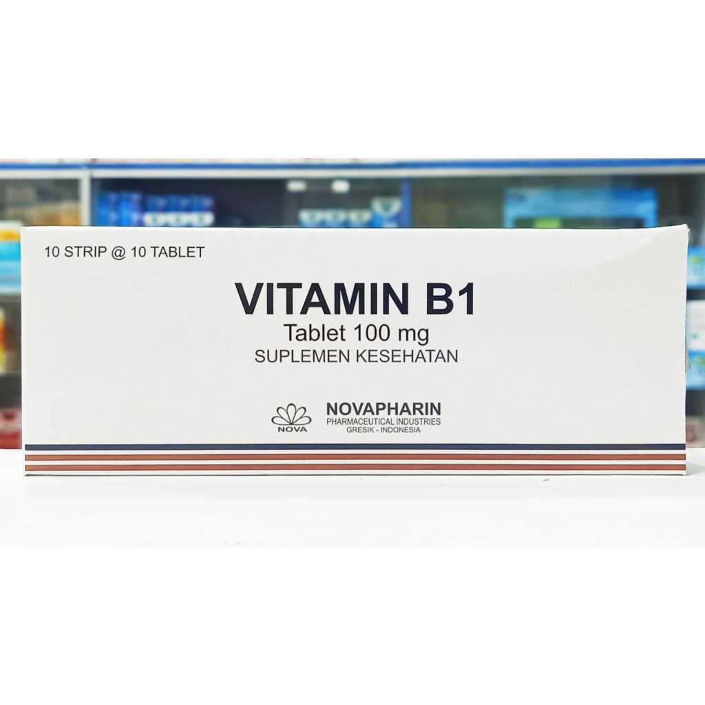 Vitamin B1 100MG NOVAPHARIN 𝟏 𝐊𝐎𝐓𝐀𝐊 𝐈𝐒𝐈 𝟏𝟎𝟎 𝐓𝐀𝐁𝐋𝐄𝐓 - Menjaga Sistem Fungsi Otot dan Saraf