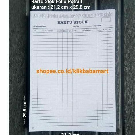 

Diskon Pemesanan KARTU STOK FOLIO PORTRAIT KARTU PERSEDIAAN BARANG INVENTORY GUDANG ISI 1 LEMBAR