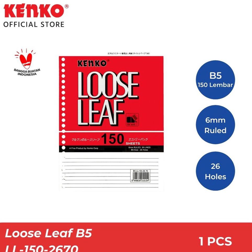 

Promo Terbaru Kenko Loose Leaf B5LL 15267 15 Sheet