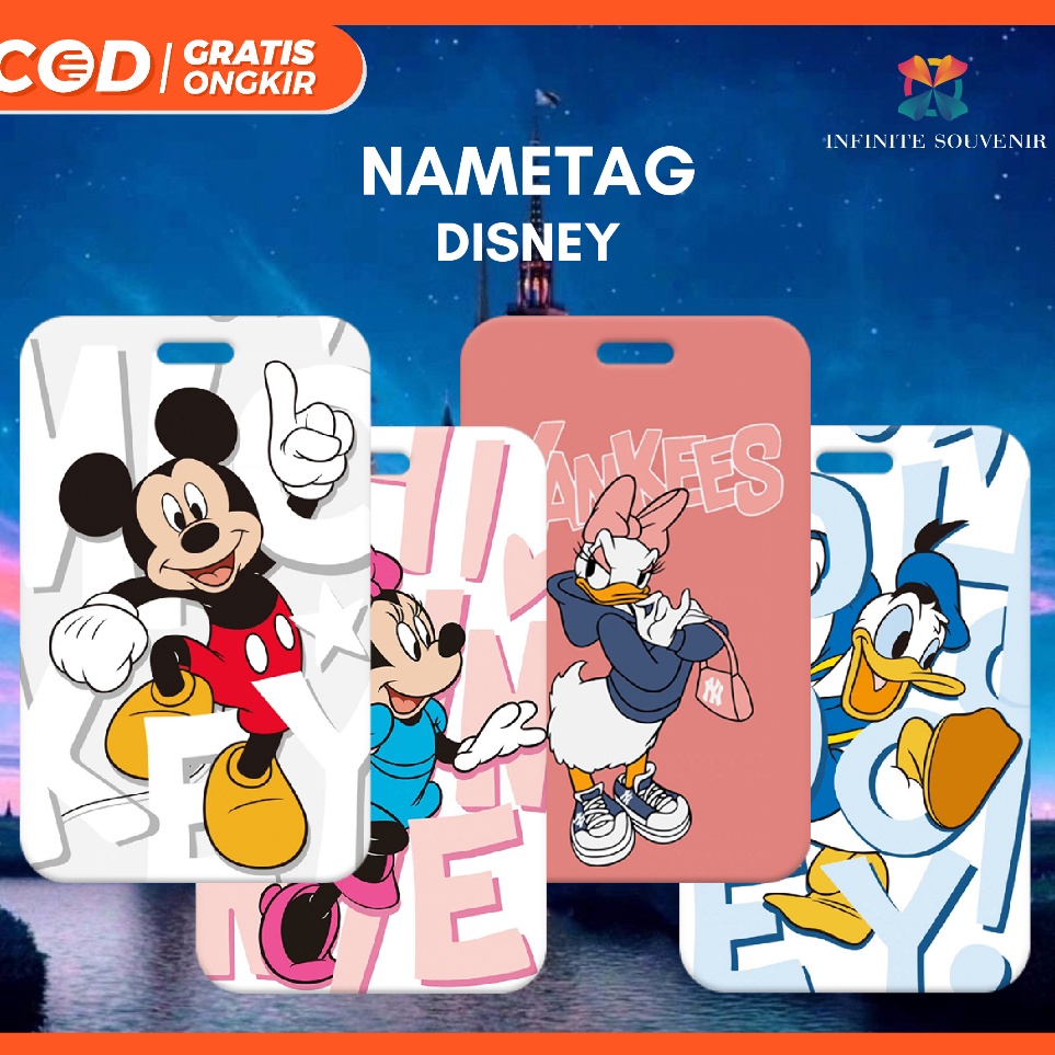 

Serba Ada N9 Nametag Disney Tanpa Tali Card Holder Micky Mouse ID Card Donald Duck Tempat Kartu