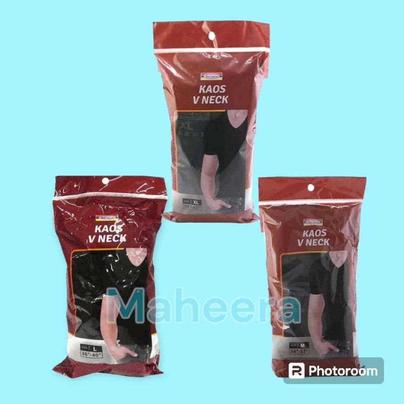 Kaos Oblong Hitam V-Neck Indomaret