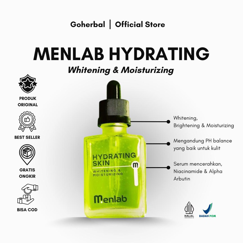 Menlab Hydrating Skin - Serum Menlab Untuk Pria - Serum Pria Ogirinal BPOM