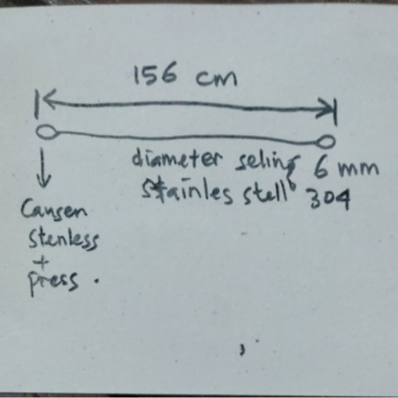 Seling press mata causen kiri kanan panj 156 cm stainless 304 per 1 pcs