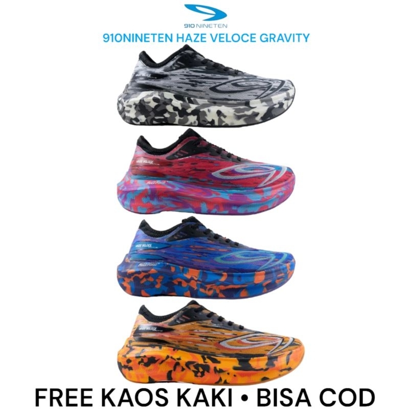 910NINETEN HAZE VELOCE GRAVITY RUNNING SHOES / sepatu jogging / sepatu lari / sepatu run running / s