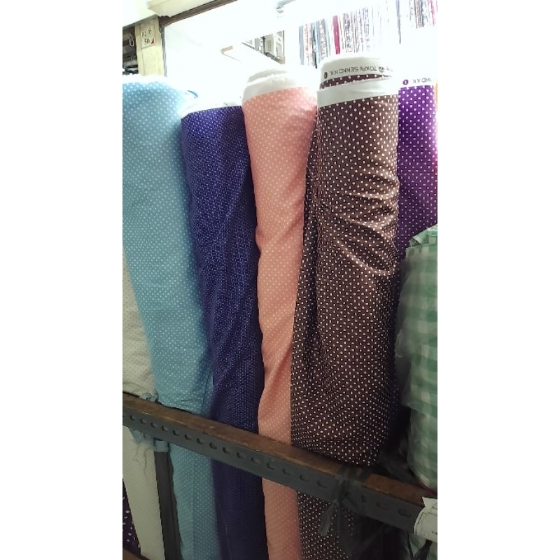 bahan/kain katun jepang polkadot