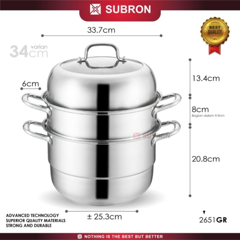PANCI KUKUSAN SUBRON STEAMER 34CM/32cm