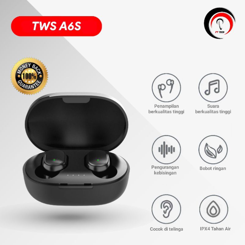 TRUE WIRELESS BLUETOOTH EARPHONE EARBUDS TWS A6S
