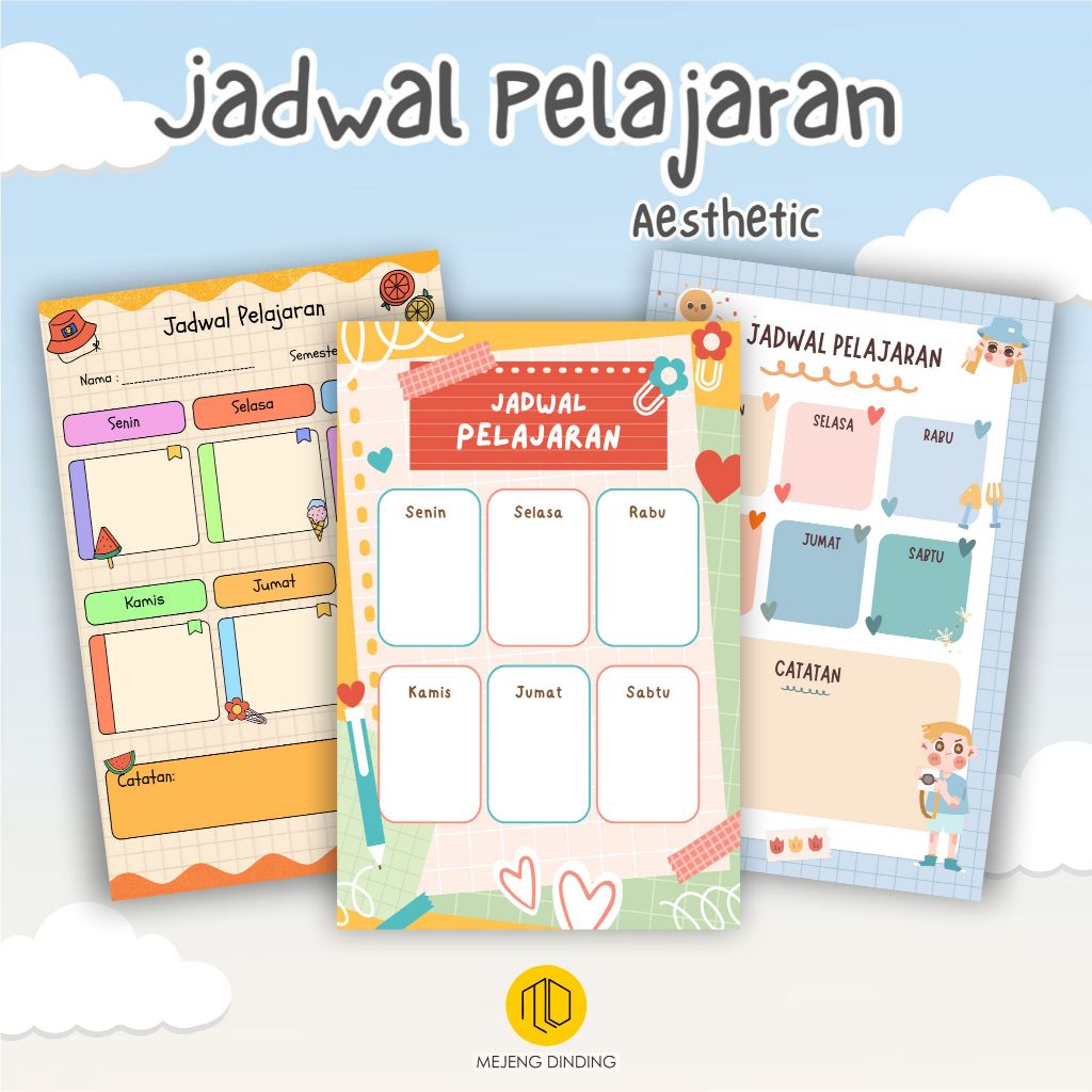 JADWAL PELAJARAN CUSTOM / JADWAL PELAJARAN AESTHETIC / schedule board aesthetic / JADWAL PELAJARAN /