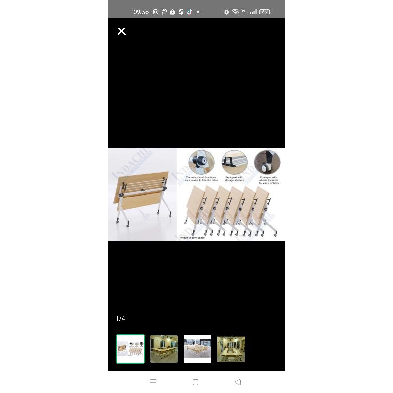 meja lipat indachi kache