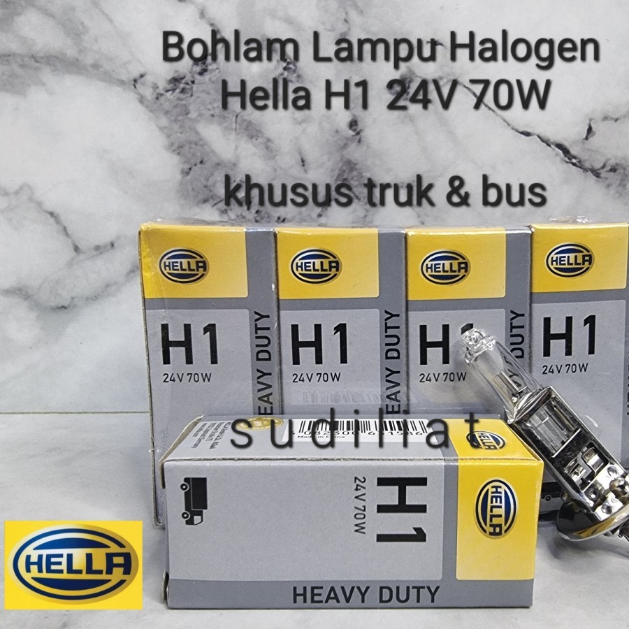 BOHLAM LAMPU HALOGEN HELLA H1 24V 70W KHUSUS TRUK & BUS - ORIGINAL
