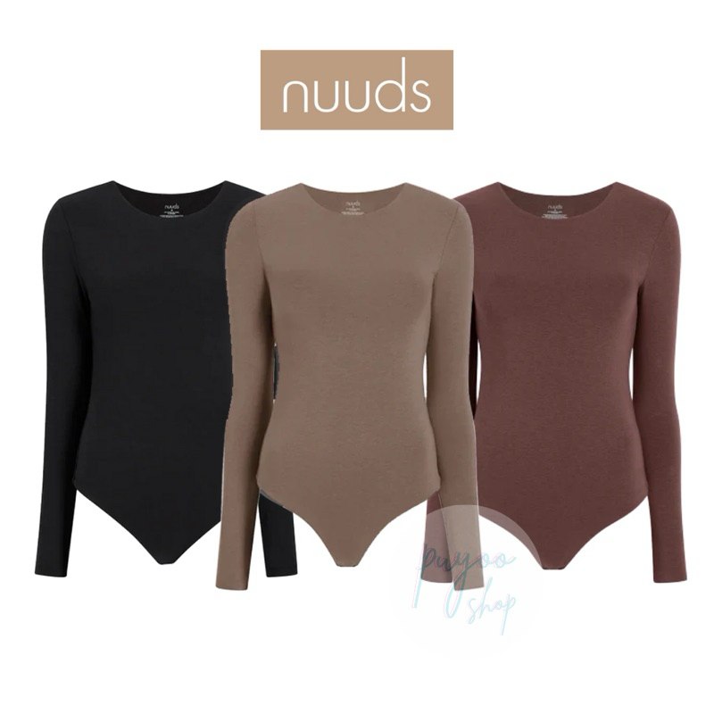 NUUDS Long Sleeve Cotton Bodysuit up to BIGSIZE