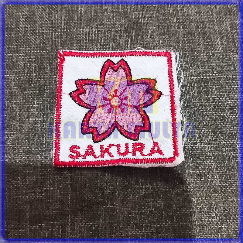 Bordir Lambang Regu Pramuka Tanda Regu Bunga Sakura - Karya Mulya