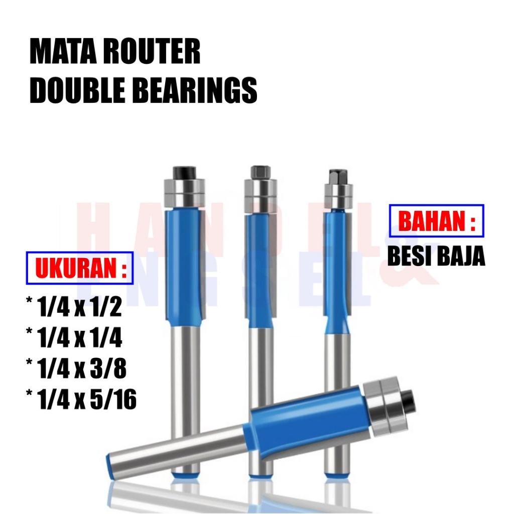 Mata Router HPL Trimmer Profil Kayu Double Bearring  HPL Kayu Potong