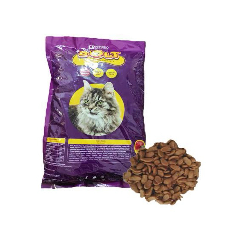 Pakan Kucing Bolt 800gram / Pakan Kucing Murah / Makanan Kucing Bolt