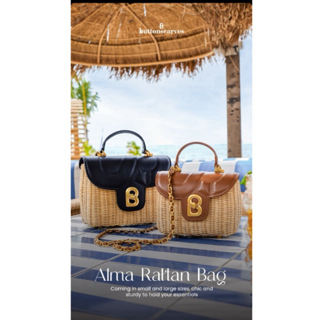 alma rattan bag - buttonscarves