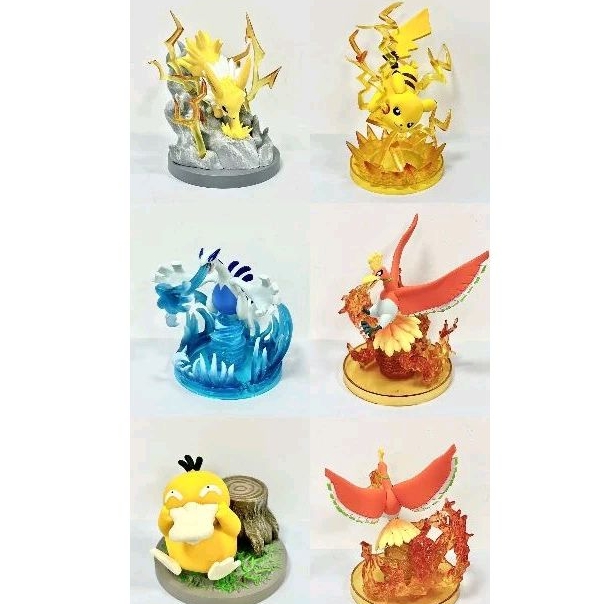Mainan figure pokemon pikachu lugia evee psyduck figure moltres legendaris pokemon figure mainan pok
