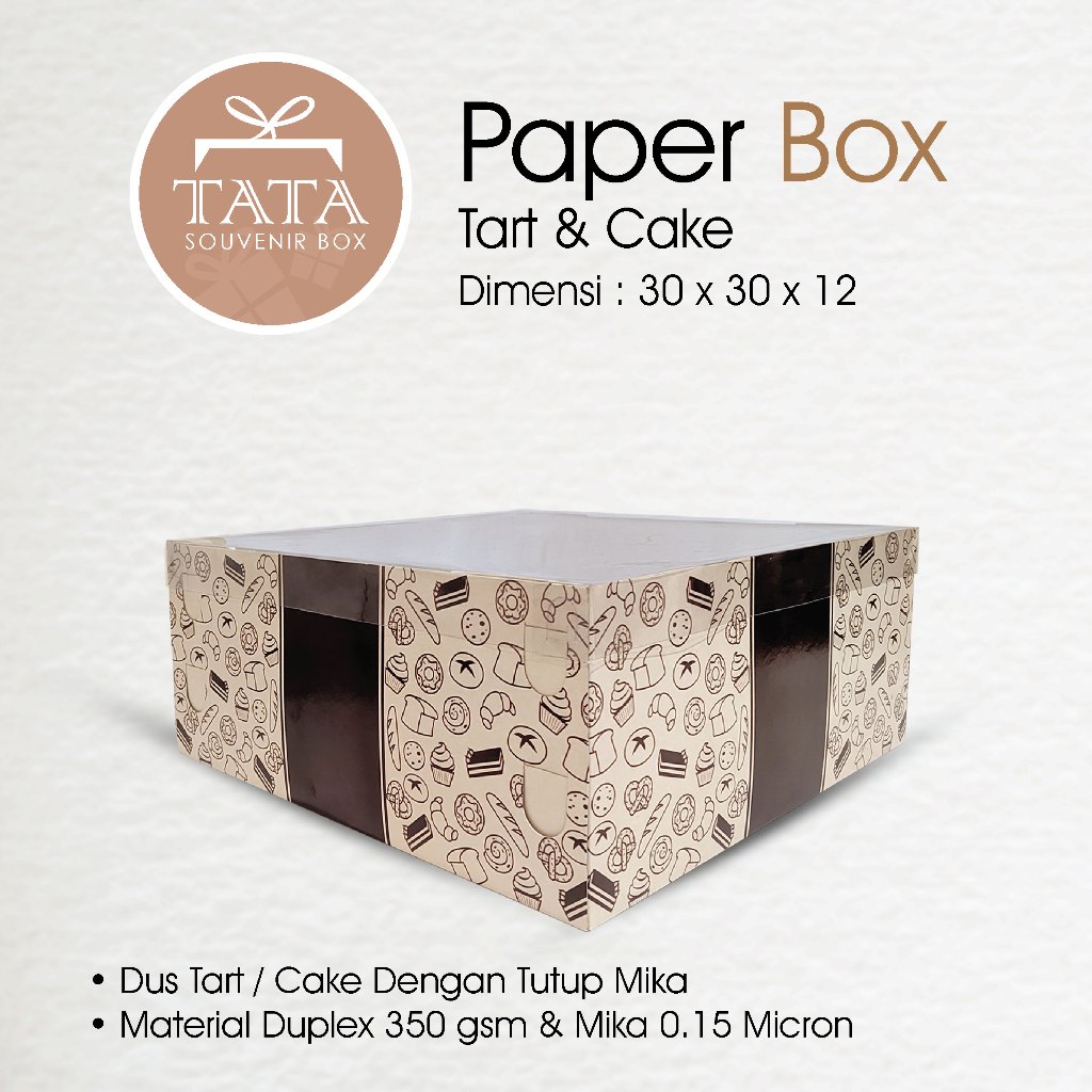 

Dus Tart / Dus Nasi Uk. 30 x 30 x 12 Bahan Duplex 350 gr ( Tebal ) (Min Order 2 Pcs)