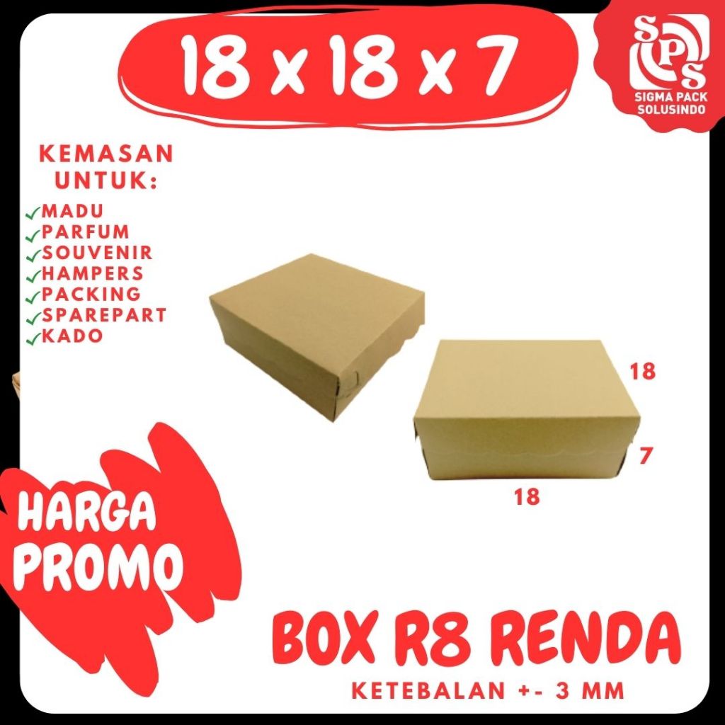 

Dus Nasi R8 18x18x7 Kraft Cokelat Kotak Kue Coklat / Warna Coklat/Brown Box Nasi No Laminasi