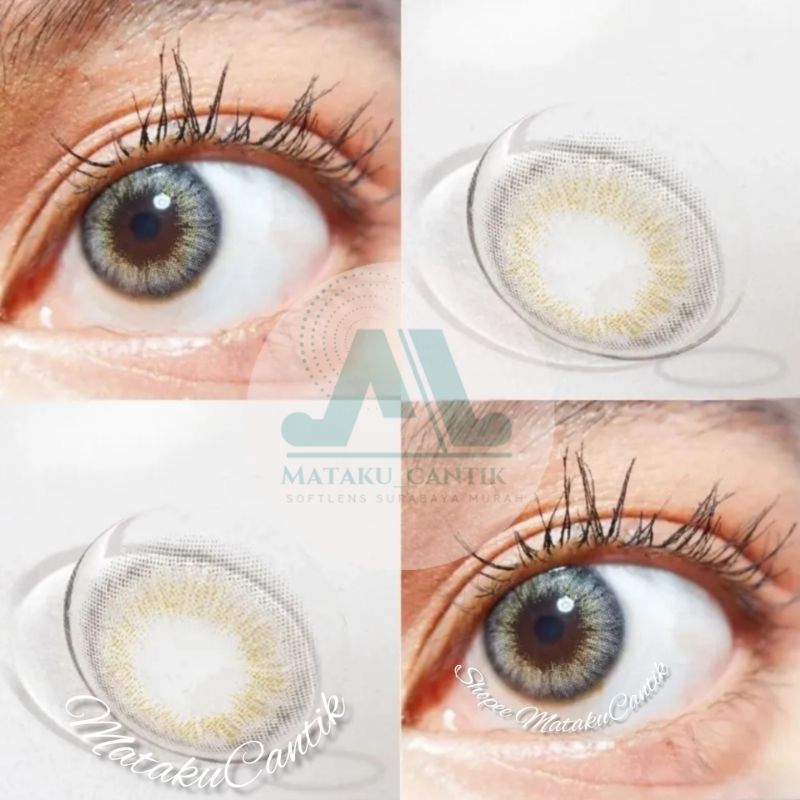 Softlens Sugar Grey Limited Edition Diameter 14.5 mm | Softlens Tanpa Ring Abu Abu | Softlens Kulit 