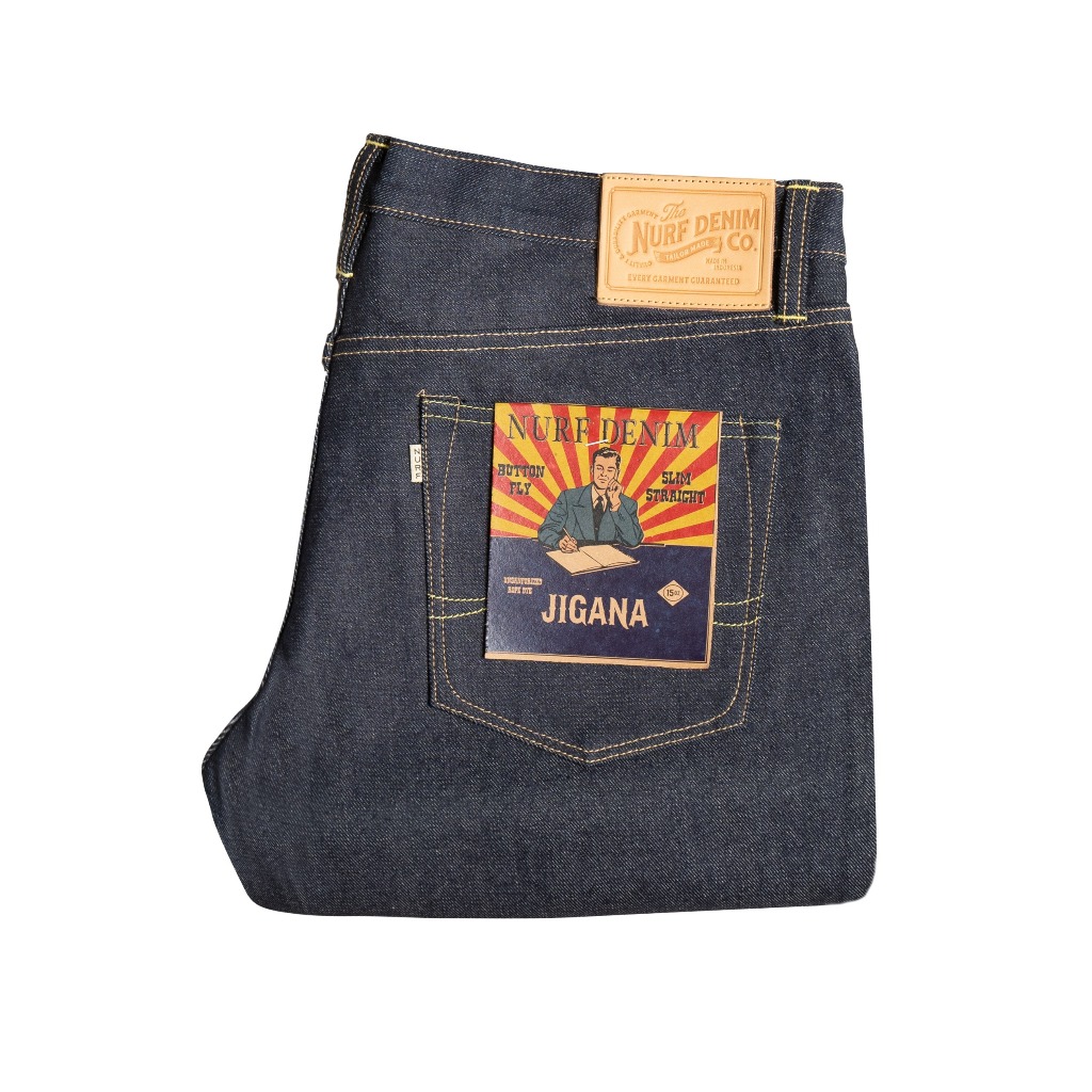 Nurf Denim - JIGANA - 15 oz  - Deep Indigo - Denim Selvedge Accent - Slim Straight