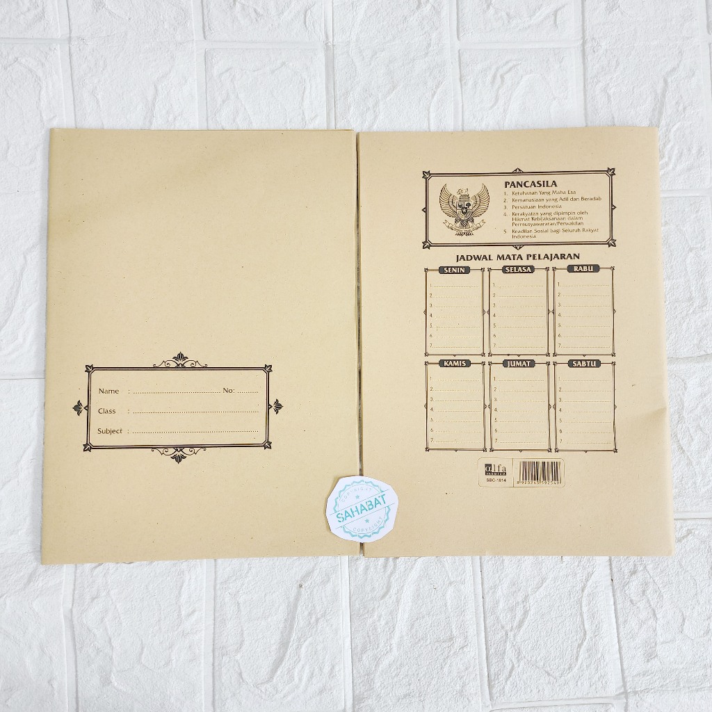 

SAMPUL BUKU BOXY & QUARTO COKLAT POLOS NAMA PANCASILA ISI 20LEMBAR