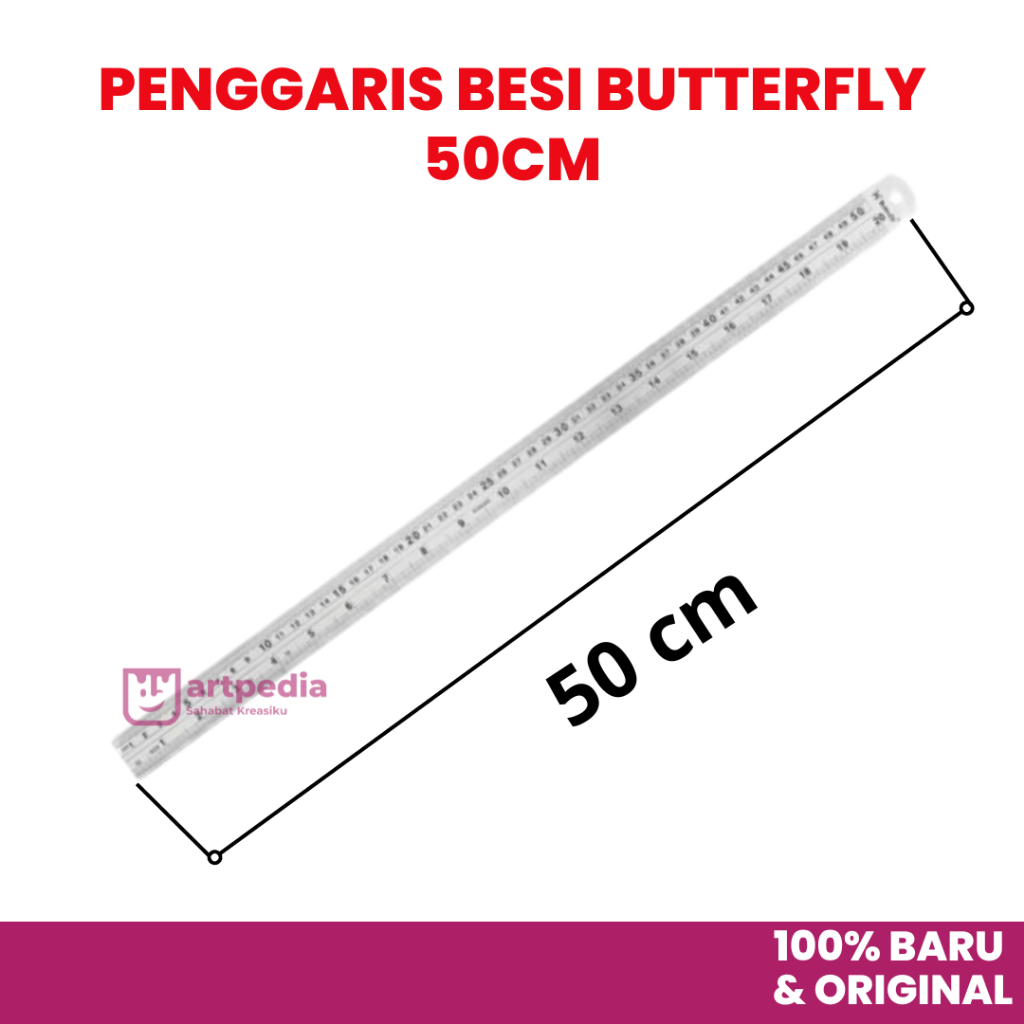 

PENGGARIS BESI BUTTERFLY 50CM / MISTAR BESI BUTTERFLY
