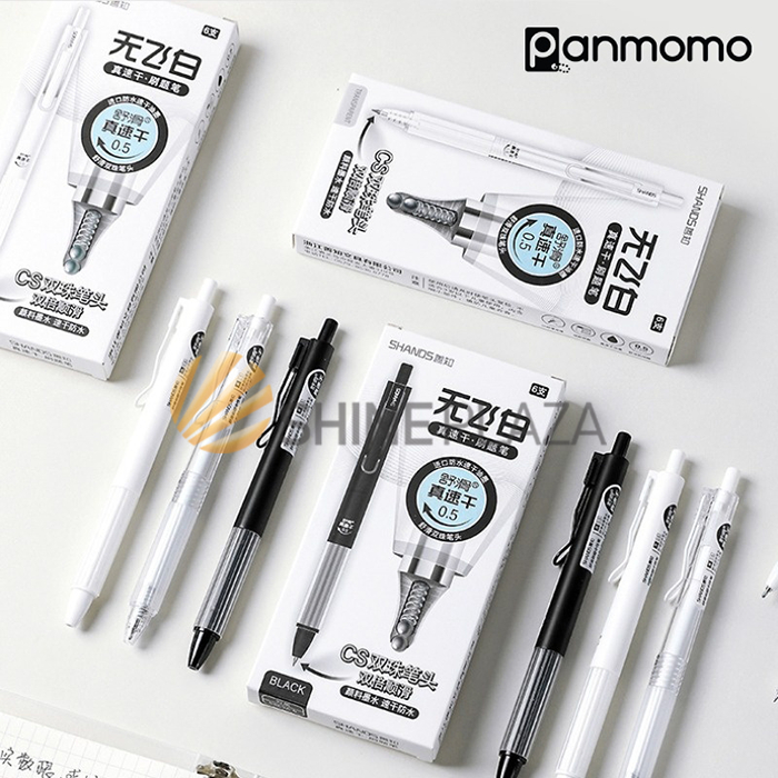 

Pulpen Gel Pen Panmomo Monochrome Pastel Double Bead Quick Dry 0.5mm - Bolpen Pena Gel Hitam 0,5 mm