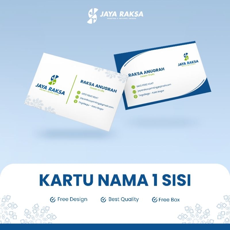 

KARTU NAMA 1 SISI FREE BOX FREE DESAIN (LAMINASI GLOSSY/DOFF)