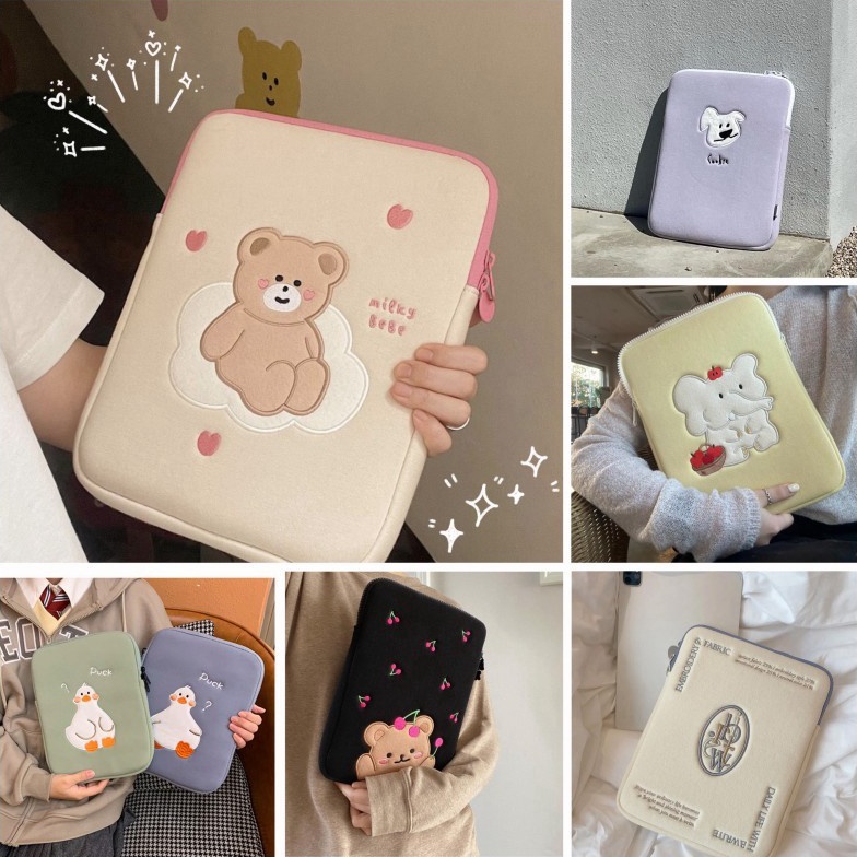 ART D45A Tas Laptop Ipad Laptop Tas Tablet Macbook Air Pro Lucu Gambar Beruang Premium 1 11 13 136 1