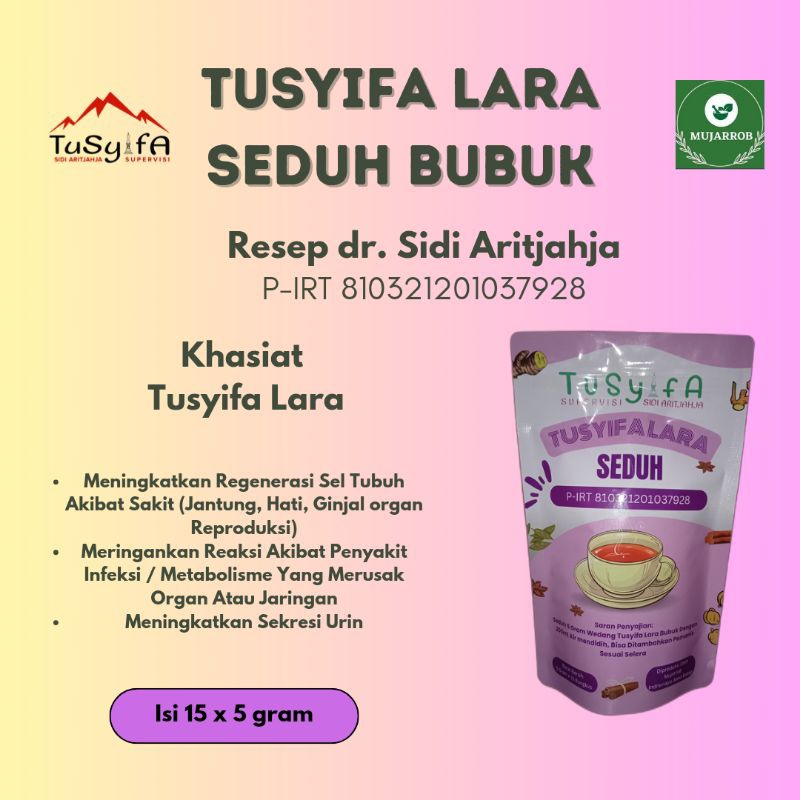 

Tusyifa Lara Siap Seduh Ramuan Tusyifa Lara Bubuk Herbal Tusyifa Lara Bubuk
