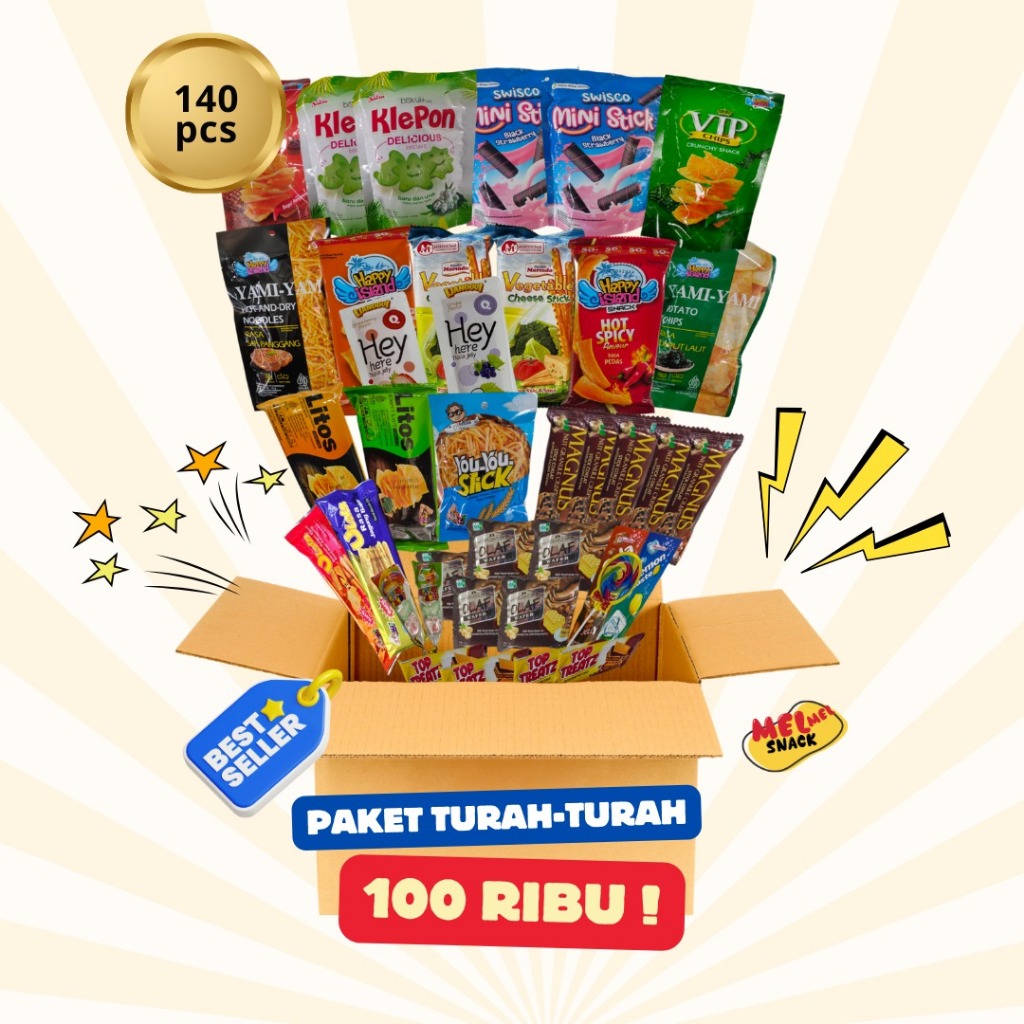

Gratis Mug Cantik PAKET SNACK JAJANAN TURAH - TURAH 140 pcs