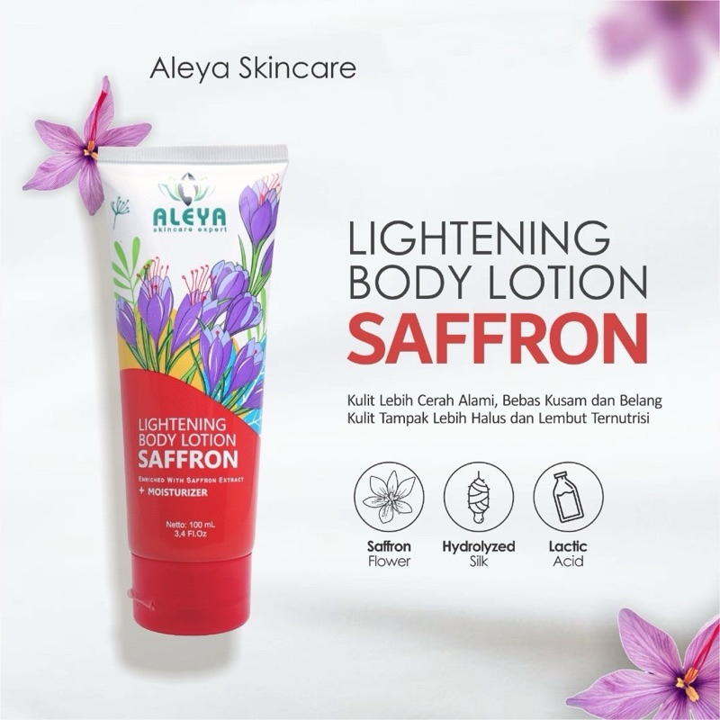 BODY LOTION ALEYA Whitening Aleya Safron | Pemutih kulit BPO BODY LOTION SAFFRON ALEYA - LOTION PEMU