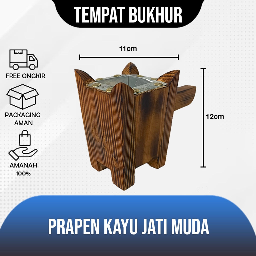 Tempat Bukhur Buhur dupa Arab Kayu Jati Polos Jati muda Besar