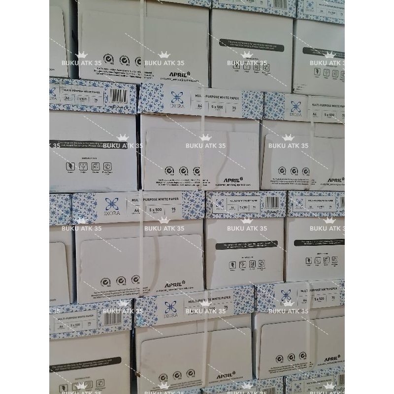 Kertas HVS Foto Copy / Print TERMURAH A4 75 IXORA 1 karton (2500 lembar)
