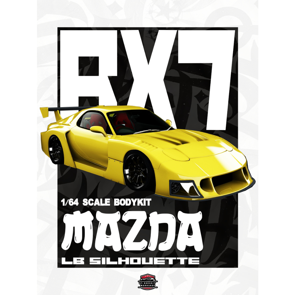 Wide BodyKit Instant BW2 Custom MAZDA RX7 LBWK DIECAST 1/64