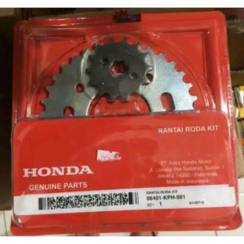 06401-KPH-881 GER SET  RANTAI RODA DRIVE CHAIN KIT KHARISMA SUPRA X125  06401KPH881
